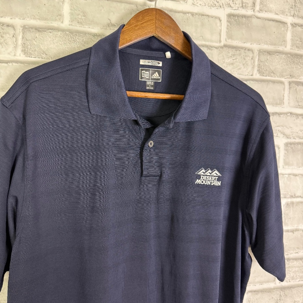 Adidas Golf x Desert Mountain Navy Blue ClimaCool Performance Polo Mens Large
